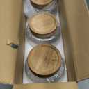 KEYWING 88oz Large Glass Jars with Airtight Acacia Wood Lids, Set of 3 Food Storage Containers for Flour, Sugar, Rice, Pasta, Cereal, Cookies Includes 126 Labels