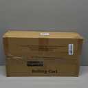 Rolling Utility Cart, 4Tier Slim Narrow Storage Cart with Wheels for Kitchen, Laundry Room Organization, Metal Bathroom Organizer with Wood Top, Natural Wood Color, 17.3" x 7.9" x 32.6"