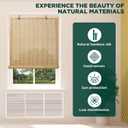 Bamboo Blinds for Interior Windows, Easy to Install Bamboo Shades for Indoor Windows, Custom Roller Shades for Indoor Window and Outdoor Patio, 23" W x 48" H