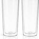 True Double Walled Beer Glasses, Pint Glasses for Beers, Water, Iced Coffee, Cocktails, Game Night, Beer Gifts for Men, BBQ Outdoor Party, Home Bar Accessories, Kitchen Glassware, 16 oz, Set of 2
