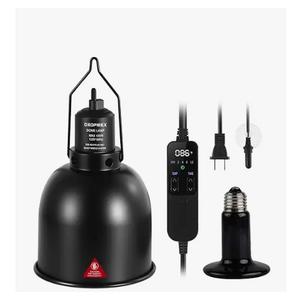 DXOPHIEX 5.5inch deep Reptile Light Fixture Reptile Heat lamp with Thermostat, max 100W Fixture with 100W Ceramic Heat Emitter for Turtle, Frog, Gecko, Snake, Lizard, Bearded Dragon