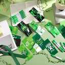 Sayglossy 24 sets Mental Health Awareness Pens Bulk Motivational Retractable Green Ribbon Ballpoint Pen Black Ink with Motivational Cards Bookmarks for Office Charity Favors Items Supplies Accessories