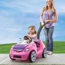 Step2 Whisper Ride II Kids Push Cars, Ride On Car, Seat Belt, Horn, Toddlers Ages 1.5 4 Years Old, Max Weight 50 lbs., Quick Storage, Stroller Substitute, Pink