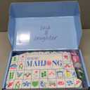 Jongyance American Mahjong Tile Set(4 Layer),160 Acrylic Engraved Mahjong Tiles, Mahjong Tiles Bag and Accessories (Magenta)