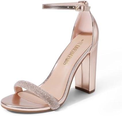 DREAM PAIRS Women's Hi-Chunk High Heel Pump Sandals US Size 7