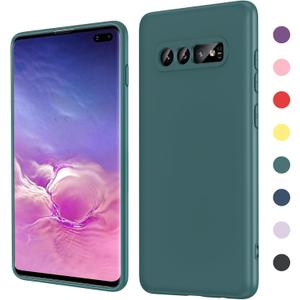 LeYi for Samsung-S10-Plus Case: S10 Plus Phone Case Slim & Anti-Scratch Microfiber Lining, Full-Body Soft Liquid Silicone Shockproof Case Galaxy S10Plus, Green