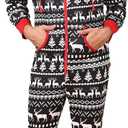 Veseacky Matching Onesies for Couples Zipper Hooded Adult Onesie Pajamas with Pockets Women Jumpsuit (Green White, 2XL)