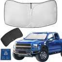 Ford F150 F-150 F250 F350 F450 2015-2020 Sun Shade Sunshade Windshield Cover - 4 Layers Front Window Shade 250T Foldable Shade Custom Sun Visor Blocks UV Rays Truck Accessories