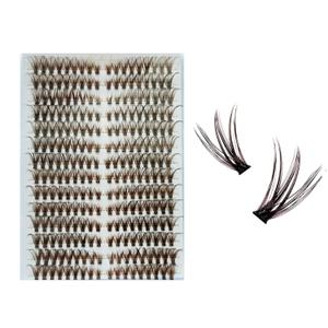 2 x Lash Clusters 3D Fake Eyelashes Clusters DIY Individual Eyelash Clusters Thin Invisible Lash Band（MagicBrown）