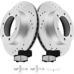 MOTOREVO Front Brake Rotors Kit for Tacoma [1999-2004 6 Lug Wheels, Not for 5 Lugs] Anti-Rust Geomet Coated Brake Rotors [296.3mm 11.7in] Heavy-Duty Rotors for Rapid Heat Dissipation and Towing