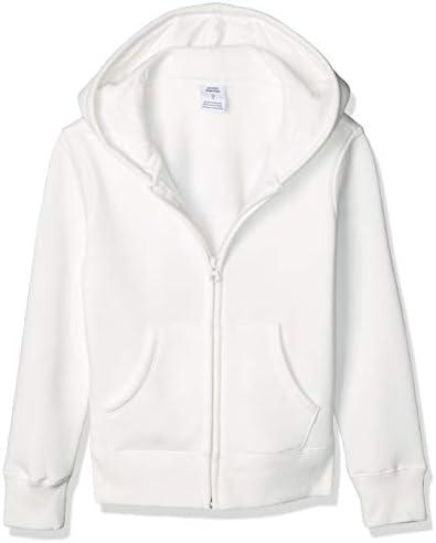 Amazon Essentials Girls and Toddlers' Fleece Zip-Up Hoodie Sweatshirt 
White XS (4-5)
