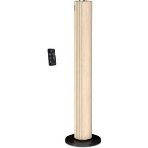 Rowenta, Tower Fan, Urban Cool Silent Tower Fan, Quiet Floor Fan for Bedroom with 3 Speeds, Oscillation, Remote Control, Timer, Black + Wood Effect, Indoor, VU6770 (Ultra Quiet Noise Level)