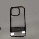 TORRAS MoonClimber Designed for iPhone 14 Pro Case Clear with Stand, Metal Kickstand, Non-Yellowing, 10FT Military Drop Protective Shockproof Slim Hard Case for 14 Pro Phone Case with Kickstand, Black