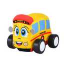 Plush Remote Control Bus for Toddlers, 2.4GHz Soft Body RC Car with Music Universal Brick-Compatible Roof, Easy 2-Button Controller, Durable Wheels, Gift Toy for Boys & Girls Ages 2–5