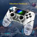 Wireless Controller Compatible with PS4/Pro/Slim, Black ps4 controller with Dual Vibration, 1000mAh Battery, 6-Axis Motion Sensor, Built-in Speaker & 3.5mm Headphone Jack, Charging Cable (White)