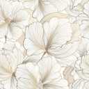 FunStick 17.5"x590" Gold White Floral Peel and Stick Wallpaper Vinyl Floral Wall Art Neutral Wallpaper for Bedroom Living Room Renter Friendly Tan Gold & White Contact Paper Floral Leaves Waterproof