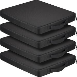 4 Packs Stadium Seat Cushion Portable Bleacher Seat with Handle Stadium Cushion Padded for Sports Events, Outdoor Concerts, Camping, Hiking, Fishing, Beaches, Chairs(Black)