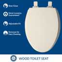 Mayfair Cassel Slow Close Toilet Seat, Easy Clean, Non Slip Premium Wood Seat, Easy Install, Made in USA, Elongated, Biscuit
