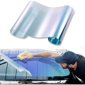XhuangTech Blue Chameleon Window Tint for Car, 70% VLT Front Windshield Tint 30Inch X 10Ft Automotive Window Tint Film, Heat&UV Blocking Sun Protection Anti-Glare Reflective Film