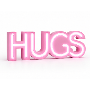 Led Table Sign Hugs Pink