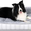 MIHIKK Rectangle Dog Beds for Extra Large Dogs & Cats, Orthopedic Sleeping Pet Bed for Couch with Durable Puppy Cuddler and Anti-Slip Bottom Machine Washable 44 * 30 Inch (Gray)