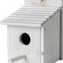 Wooden Bird Houses for Outside with Pole, Weatherproof Birdhouse for Finch,Bluebird,Cardinals, Hanging Birdhouses