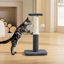 Lesure Cat Scratching Post for Indoor Cats - Highly Resistant Carpet Scratch Posts, Premium Sisal Rope Scratch Posts for Kittens, Sturdy Small Cat Scratch Pole with Hanging Ball, Grey(22.5 inch)