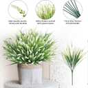 Ivydale 20PCS Artificial Plants Fake Flowers Monkey Grass for Outdoors,UV Resistant Realistic White Faux Greenery Shrubs Outside Decor for Home Garland Porch Patio Balcony Planter Yard Office Pathway