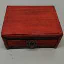 Vintage Wooden Storage Box with Lock and Key, Decorative Jewelry Treasure Organizer, Antique Style, 13.3 x 10 x 5.4cm