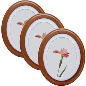 Vintage Oval Photo Frames Set of 3-5x7 & 8x10 Inches, Wood Decorative Frames in White, Black, & Coffee - Wall Display, Perfect for Photos & Memories