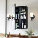 Recessed Medicine Cabinets for Bathroom with Mirror: 16x24 Wall Mount Mirrored Vanity Chest - 16 x 24 inch Small Storage Cabinet with Adjustable Shelves - Matte Black Frame