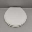 Pro Wood Toilet Seat Round, White, Magnetic Quick-Release Easy-Clean and Change, HushMotion Slow Close, StainShield High-Gloss Finish, Arch-Tite Never Loosens, Adjustable Fit, Secure Grip