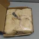 Juinte 8 Pcs 6 Inch Large Fur Pom Pom Balls for Hats Fluffy Faux Fur Pompom Balls with Snap Button for Hat Shoes Scarves Bag Charms DIY Crafts (Beige)