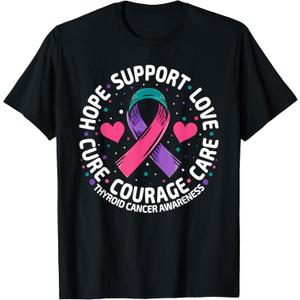 Thyroid Cancer Support tee Family Thyroid Cancer Awareness T-Shirt, S