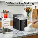 NEWBULIG Nugget Ice Makers Countertop, Portable Nugget Ice Machine, Ready in 6 Mins, 24lbs in 24Hrs, Auto-Cleaning, with Basket and Scoop, for Home, Kitchen, RV, Camping, Green