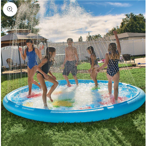 Poolsider 

UNDER THE SEA 10 FT DIAMETER INFLATABLE SPLASH PAD WADING POOL WITH SPRINKLER
