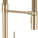 Delta Trinsic Pro Commercial Style Kitchen Faucet, Gold Spring Kitchen Sink Faucet with Pull Down Sprayer, Champagne Bronze 9659-CZ-DST