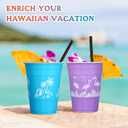60 Pcs Tropical Luau Party Cups, 16 Oz Hawaiian Plastic Party Decoration Cups Bulk, Colorful Disposable Plastic Cups for Summer Beach Party Favors Birthday Party Decor Supplies
