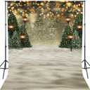 MEHOFOND Winter Christmas Tree Snowflake Green Newborn Photography Background Snow Scene Glitter Bokeh Child Portrait Backdrops Xmas Birthday Baby Shower Party Photo Banner Props 7x10ft