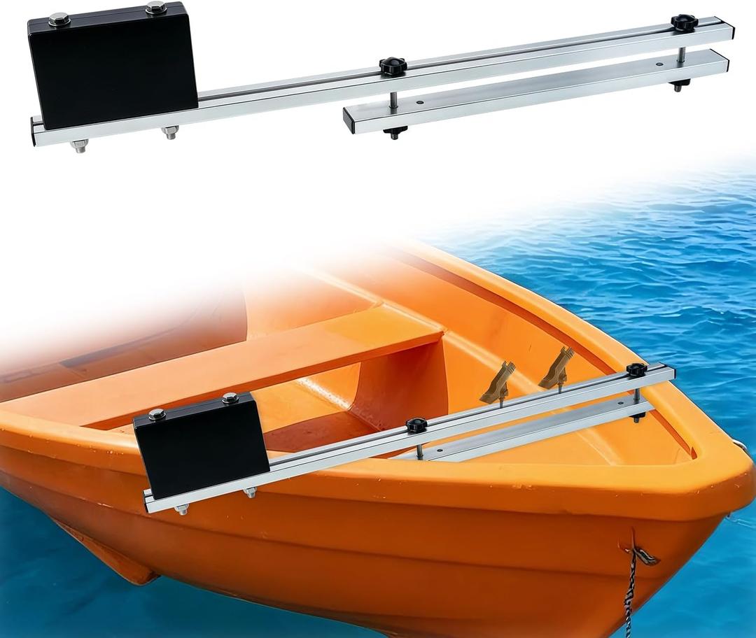 Canoe Trolling Motor Mount, Trolling Motor Mount fits Canoe Kayak | No-Drill Ship Side Clamping Installation, Dual Aluminum Crossbar, Nylon Motor Block, for Fishing Racks & Marine Accessories