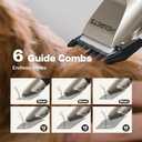 HEAPETS Dog Grooming Clippers, Low Noise, Electric Quiet, Adjustable Clipper Comb, Rechargeable Cordless Dog Hair Clippers for Dogs Cats Pets, Gold