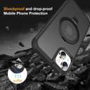 Hocase for iPhone 14/13 Case 6.1", with Magnetic Ring Stand [Compatible with MagSafe] [Military Grade Protection] Slim Shockproof Translucent Protective Phone Case - Black