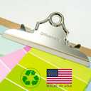 Officemate Recycled Wood Clipboard, Letter Size, 9" x 12.5" with 6" Clip, 3 Pack (83133),Brown