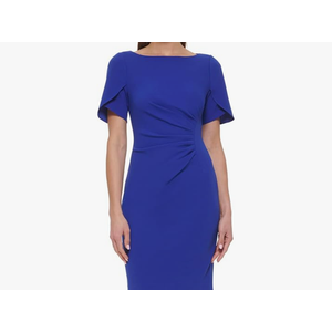 Women's Fall Slant Neck High Waist Dress Solid Color Zipper Long Sleeve Plus Size Pencil Skirt Size 14W