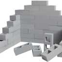 Deekin 12 Pcs Foam Brick Building Blocks for Kids Thick Blocks Foam Large Fake Brick Construction Toy for Stacking Construction, 8 x 4 x 2.4 in (Square Holes)