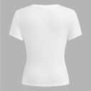 COZYEASE Girl's 3 Pack Summer Basic Tight Shirts Short Sleeve Crew Neck Casual Fitted Tee Tops, Black White Pink Size 11Y