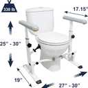 KMINA Toilet Safety Rails for Seniors, Adjustable Frame with Grab Bars