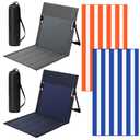 Yalikop 4 Pcs Foldable Poolside Chair Set with Towels, Portable Beach Floor Seats with Back Support and Carry Bag, Lightweight Outdoor Chairs for Pool Beach Camping Lawn(Dark Blue and Gray)