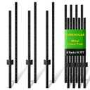 FOREHOGAR Metal Fence Post Black Splicing 7 feet, Pack of 8, T Posts for Fences Wire Mesh, No Dig Steel Stakes Fencing for Garden Yard Farm Outdoor Light Duty