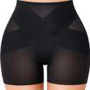 Gotoly Shapewear Tummy Control Mid-Waist Body Shaper Shorts Butt Lifting Panties Shapewear Shorts (Small, Black)